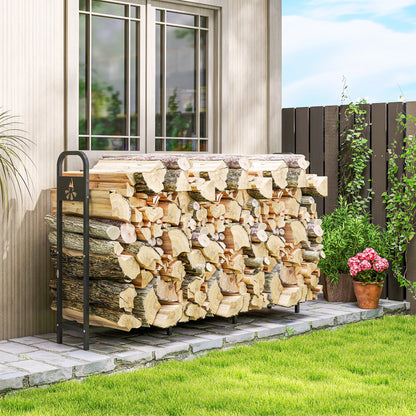 Steel Firewood Log Rack, 300 kg Indoor Outdoor Fireplace Log Holder