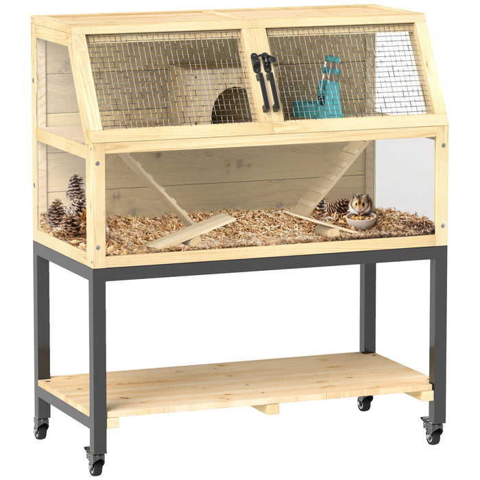 Wooden Hamster Cage with Storage Shelf