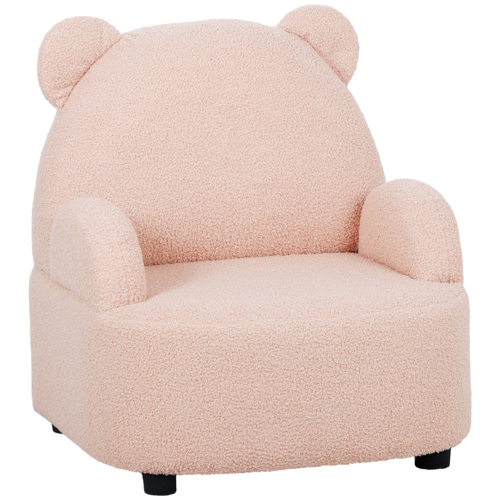 Kids Armchair, Bear Shaped Toddler Chair for Bedroom - Pink