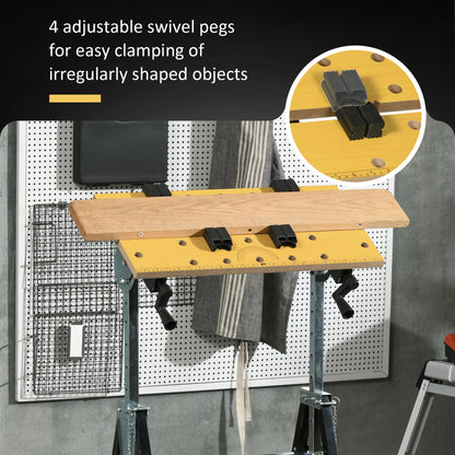 Portable Folding Workbench with Adjustable Height & Angle, Beige