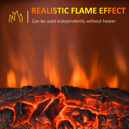 Electric Fireplace 1 & 2KW LED Fire Remote Control Heater Silver