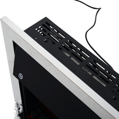 Electric Fireplace 1 & 2KW LED Fire Remote Control Heater Silver