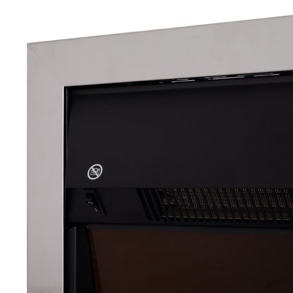 Electric Fireplace 1 & 2KW LED Fire Remote Control Heater Silver