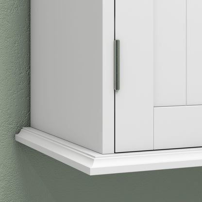 Bathroom Wall Cabinet, 3-Tier Wall-Mounted Bathroom Storage Cabinet with Adjustable Shelf, 2 Doors, Space Saver Medicine Cupboard, 53 x 22 x 61 cm, White