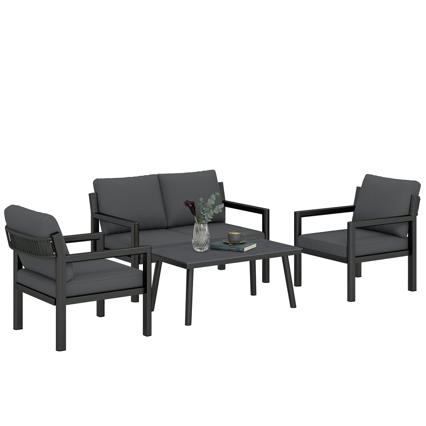 Rattan Garden Furniture Set, Outdoor Furniture Conversation Set