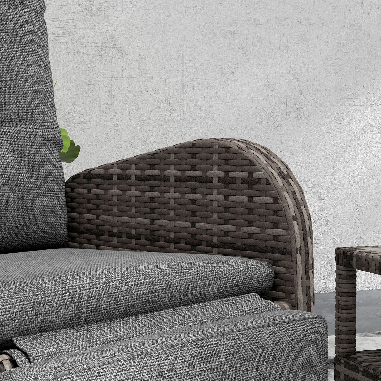 3 Pieces Rattan Bistro Set with Cushions for Outdoor, Brown
