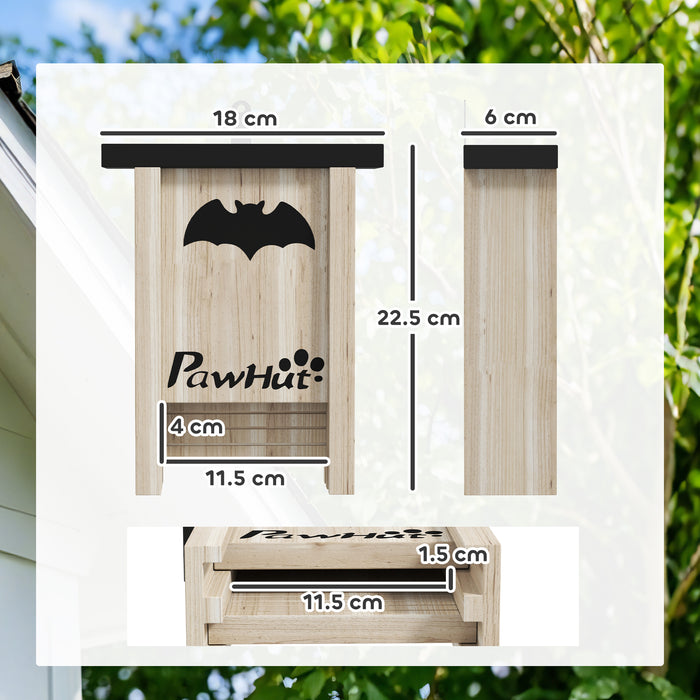 Bat Boxes, Pack of 3 Wooden Bat Houses for Outdoor, Garden, Farm, Easy for Bat to Land and Roost, Designed to Attract Bats & Easy to Hang, 18 x 6 x 22.5 cm