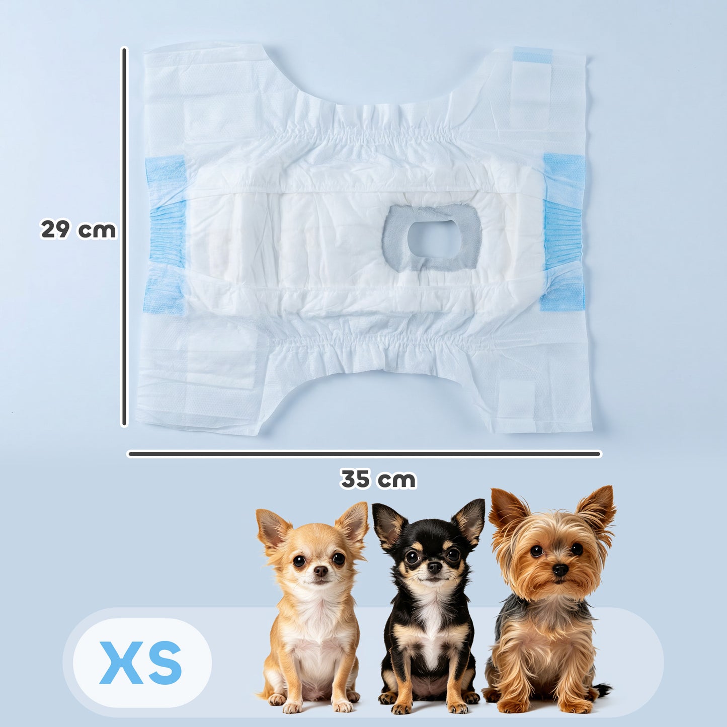 Disposable Dog Diapers Female, 48 Count Absorbent Dog Nappies, Puppy Sanitary Wraps Panties for Incontinence or Excitable Urination and Training, XS, 15-33 cm