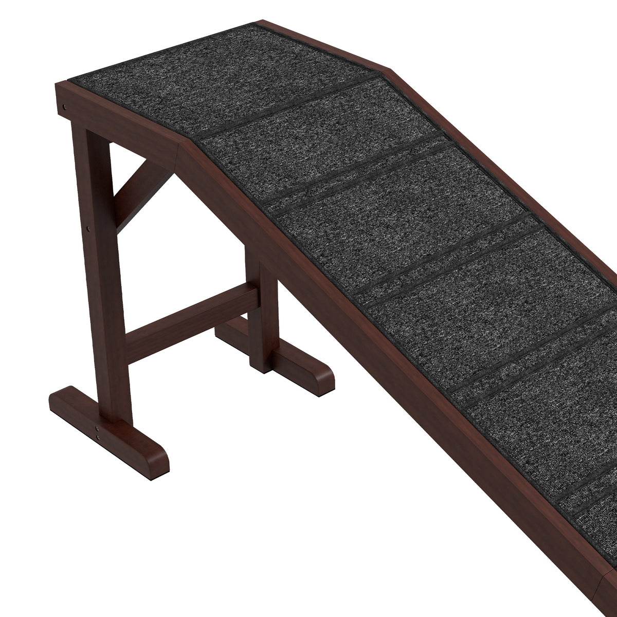 Pet Ramp for Dogs Cats with Non-Slip Carpet for Bed Sofa, Brown