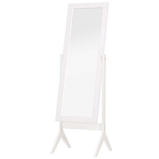 Freestanding Dressing Mirror 148x47cm Adjustable Angle White Frame Home