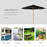 √¢¬å¬Ä3m Bamboo Wooden Market Patio Umbrella Garden Parasol Outdoor Sunshade Canopy, 8-ribs,Black