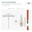 2m x 1.5m Patio Garden Parasol Sun Umbrella Sunshade Canopy Outdoor Backyard Furniture Fir Wooden Pole 6 Ribs Tilt Mechanism - Cream White