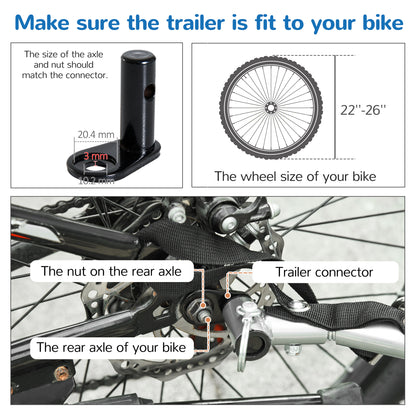 Bike Trailer 2-Seater for Bicycle Baby Child Jogger with Removable Canopy Storage Pocket Outdoor Steel Frame Blue