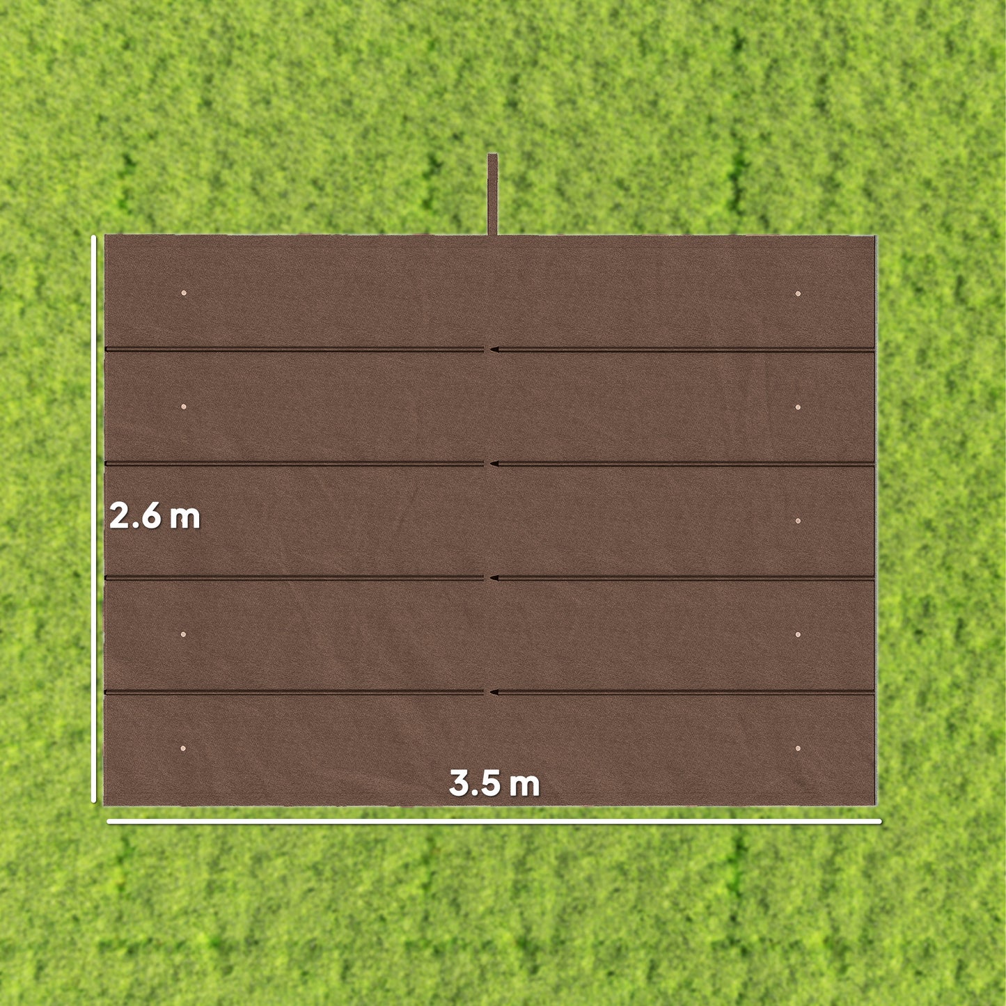 3.5x2.6 m Pergola Cover Replacement for 4x3 m Frame, Brown