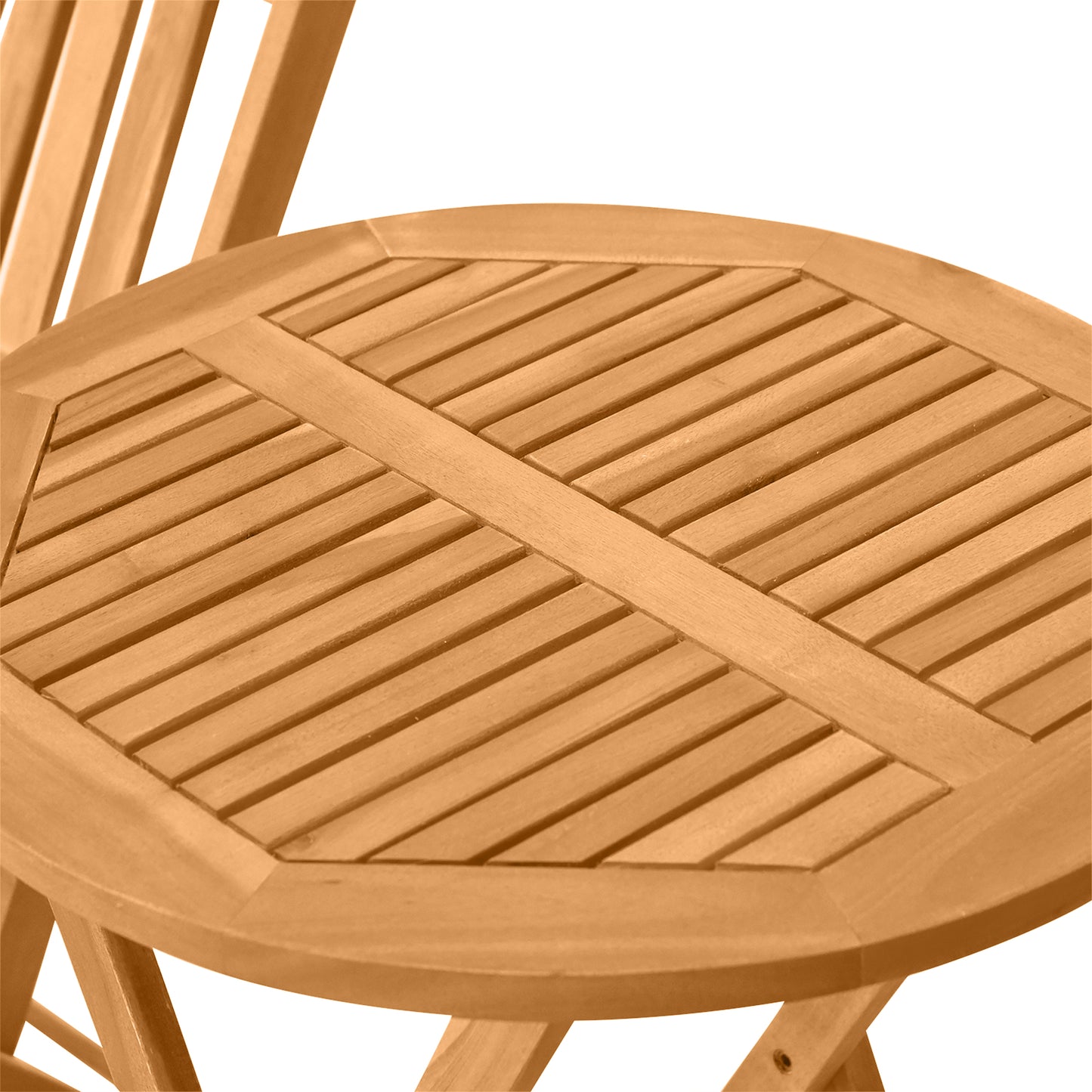 Folding Patio Bistro Set of 3 Dining Table Set with 2 Foldable Chairs