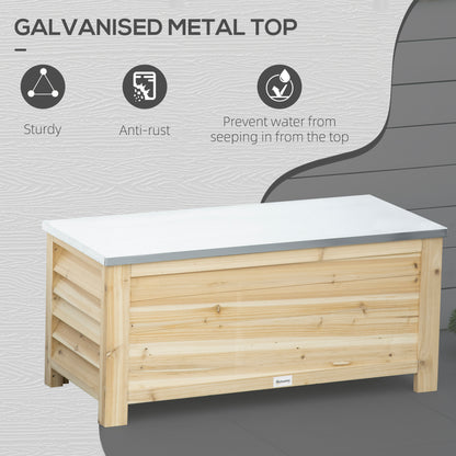 155L Outdoor Storage Box, Wooden Outside Tool organiser Container