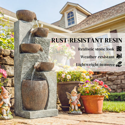 Outdoor Fountain, Resin Freestanding Garden Fountain