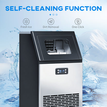 Freestanding Ice Machine with 45kg/24H Capacity, Commercial Ice Maker