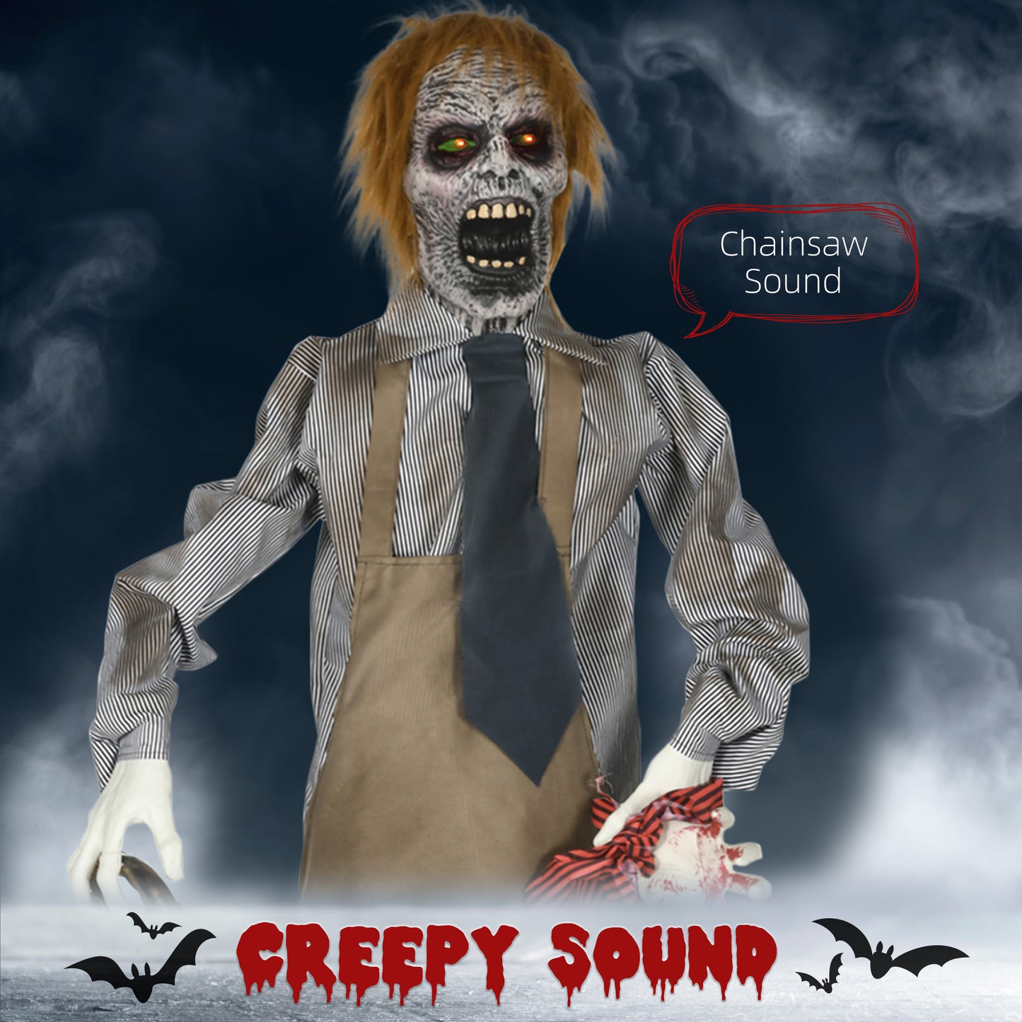 Life Size Outdoor Halloween Decoration Animatronic Chainsaw