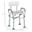 Aluminium Shower Chair with Backs and Arms, Height Adjustable Shower Seat w/ Removable Padded Cushion, Bath Stool, White