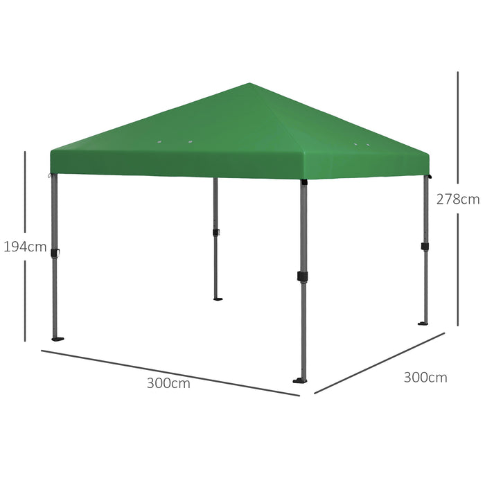 3 x 3(m) Pop Up Gazebo, 1 Person Easy up Marquee Party Tent with 1-Button Push, Adjustable Straight Legs, Stakes, Ropes,