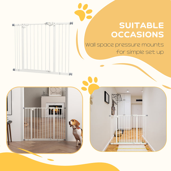 Metal 74-100cm Wide Adjustable Dog Gate Black