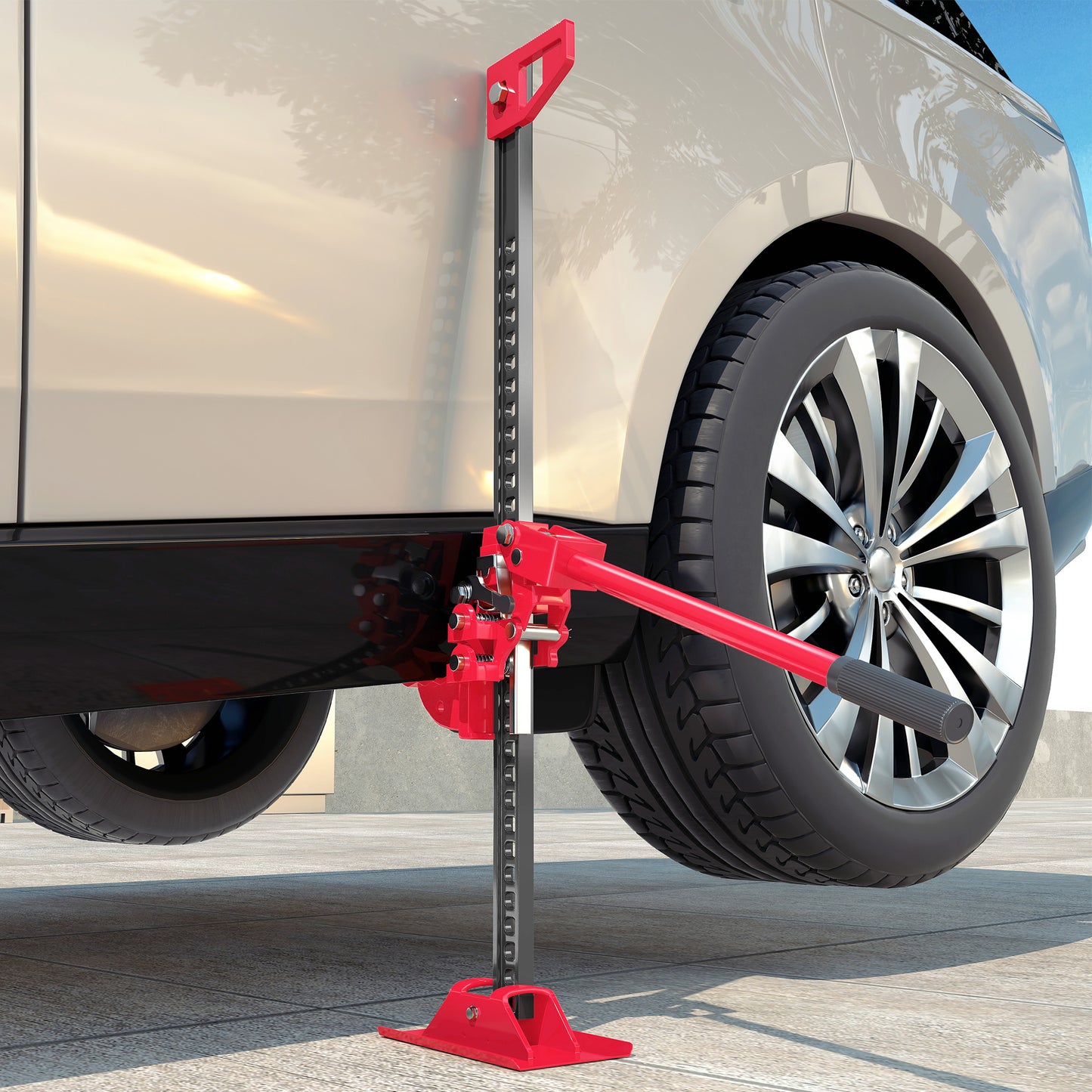 33" 3 Tonne High Lift Farm Jack for 4x4 Tractors Trucks, Red
