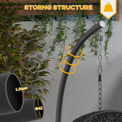 Hammock Chair Stand w/ Round Base, C Swing Stand Only, Black