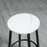 3 Piece Bar Table Set for 2 with Stools Steel Frame Footrest White