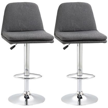 Morden Adjustable Swivel Bar Stools Set of 2, with Backrest, Grey