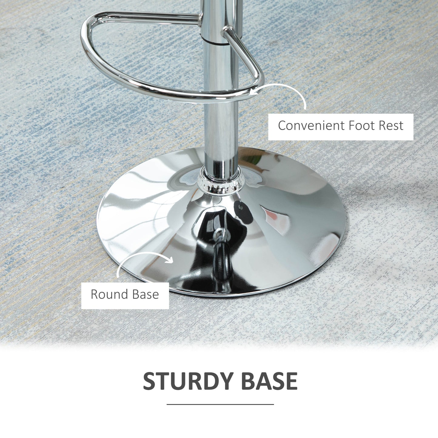 Morden Adjustable Swivel Bar Stools Set of 2, with Backrest, Grey