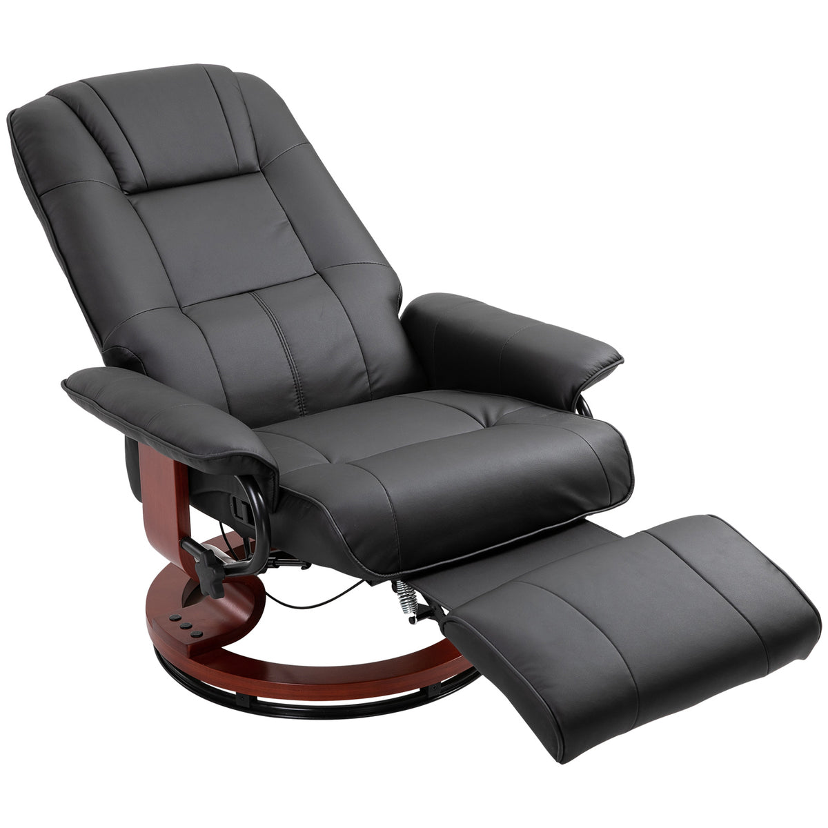 Ergonomic Office Recliner Sofa Chair PU Leather Armchair Lounger Black