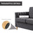 Compact Loveseat Sofa, Modern 2 Seater Sofa for Living Room with Wood Legs and Armrests, Grey