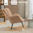 Wingback Rocking Chair for Nursing w/ Steel Frame Light Brown