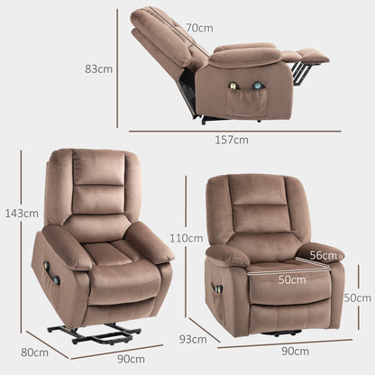 Riser and Recliner Chair Lift Chair with Vibration Massage, Heat, Brown