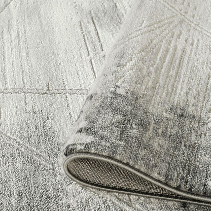 Novu Modern Abstract Rug with Velvet Touch Elegant Metallic Accents Mirage Design - 2 Colours Available