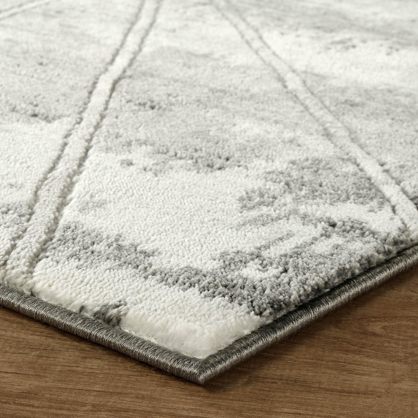 Novu Modern Abstract Rug with Velvet Touch Elegant Metallic Accents Mirage Design - 2 Colours Available
