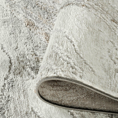 Novu Modern Abstract Rug with Velvet Touch Elegant Metallic Accents Stream Design - 2 Colours Available