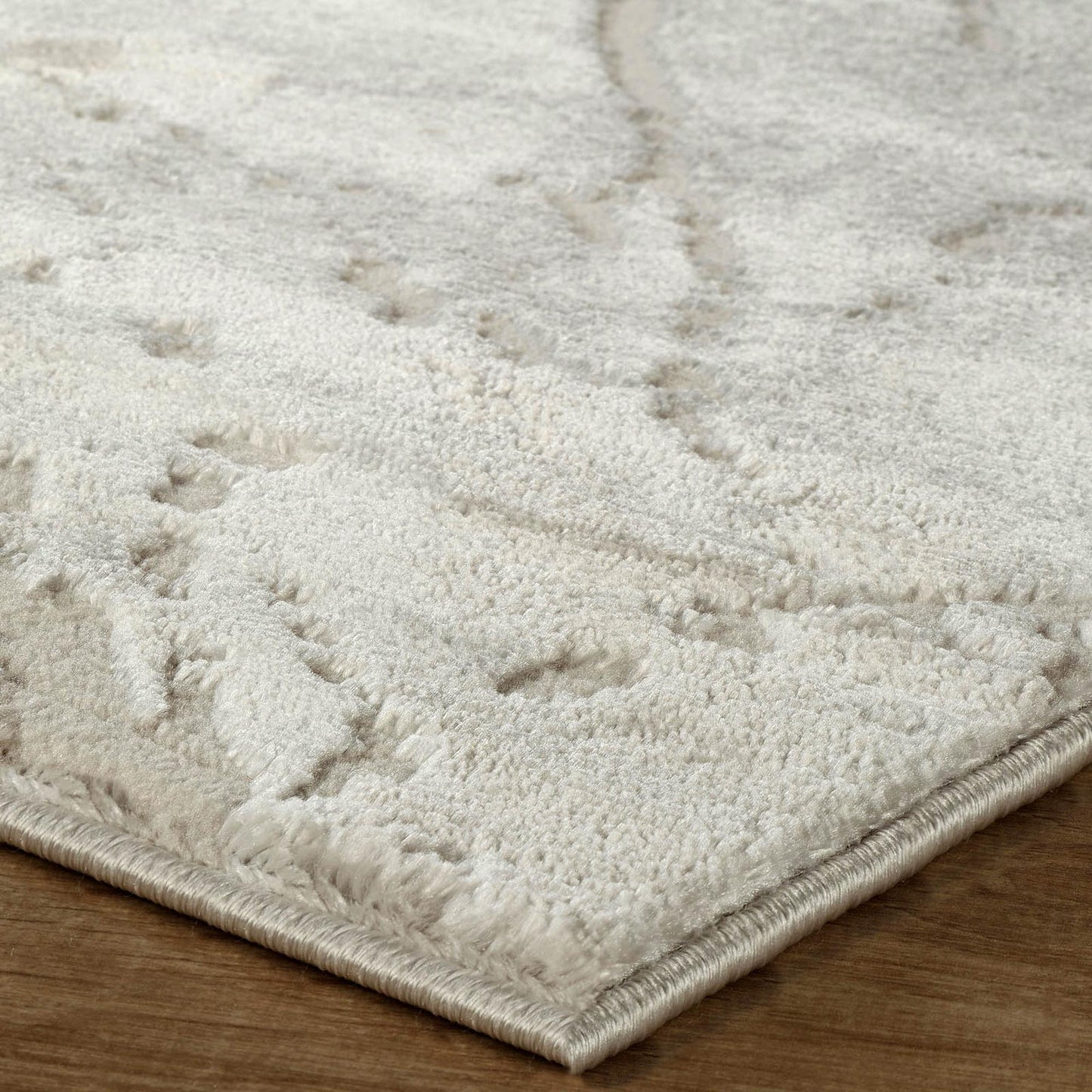 Novu Modern Abstract Rug with Velvet Touch Elegant Metallic Accents Valley Design - 2 Colours Available