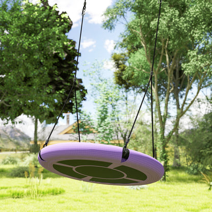 Nest Swing Seat, 100 cm Saucer Tree Swing Set for Kids, Purple