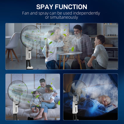 Spray Misting Fan, Floor Fan with Water Mist Spray and 3 Speeds