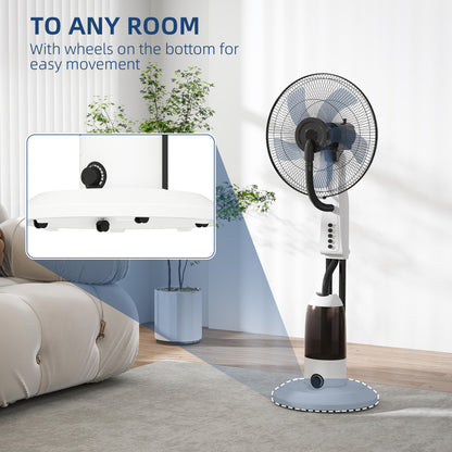 Spray Misting Fan, Floor Fan with Water Mist Spray and 3 Speeds
