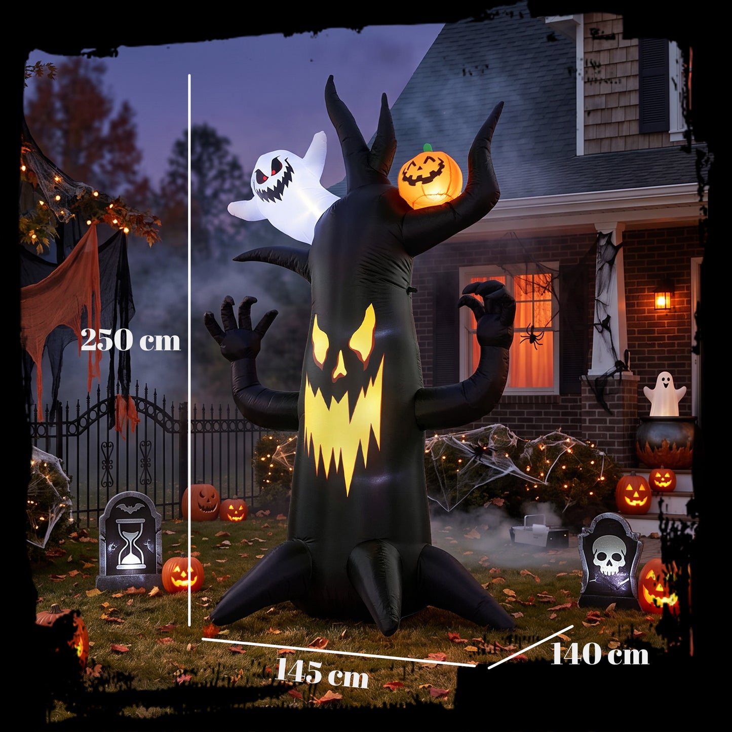 8 FT Halloween Inflatable Spooky Tree with Built-in LED Lights