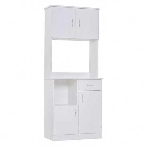 Kitchen Cupboard with Doors Cabinet Shelves Drawer Open Countertop Storage Cabinet for Living Room, Entrance, White