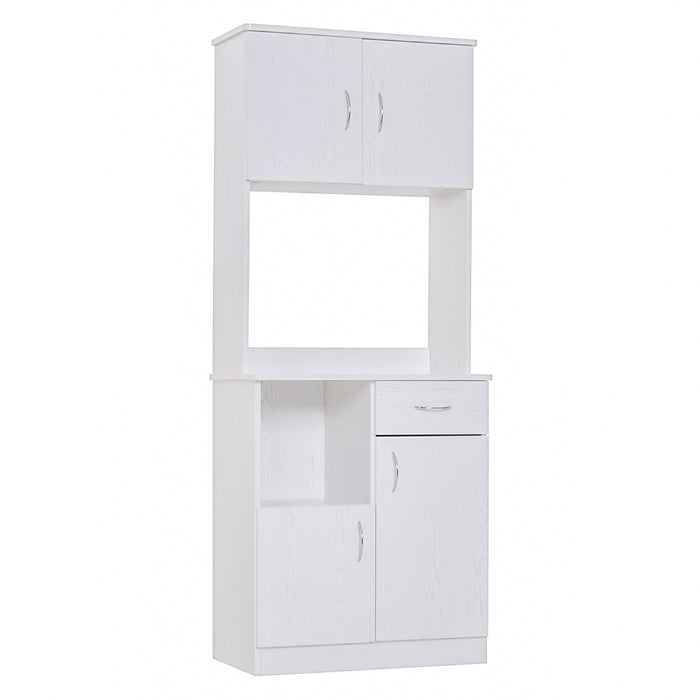 Kitchen Cupboard with Doors Cabinet Shelves Drawer Open Countertop Storage Cabinet for Living Room, Entrance, White