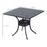 90cm Square Garden Table with Umbrella Hole, Aluminium Grid Motif Outdoor Dining Table for Garden Patio, Black