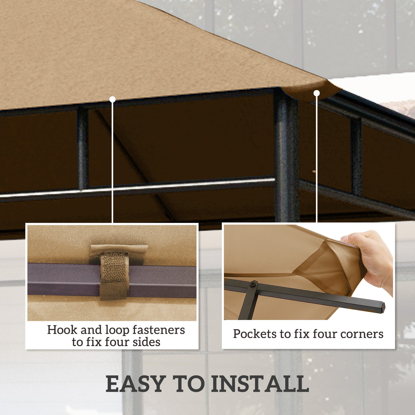 3 x 3 m Gazebo Canopy Replacement Cover, Gazebo Roof Replacement