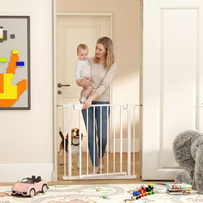 Pet Safety Gate, 76-82cm Wide Baby Stair Gate with Auto-Close