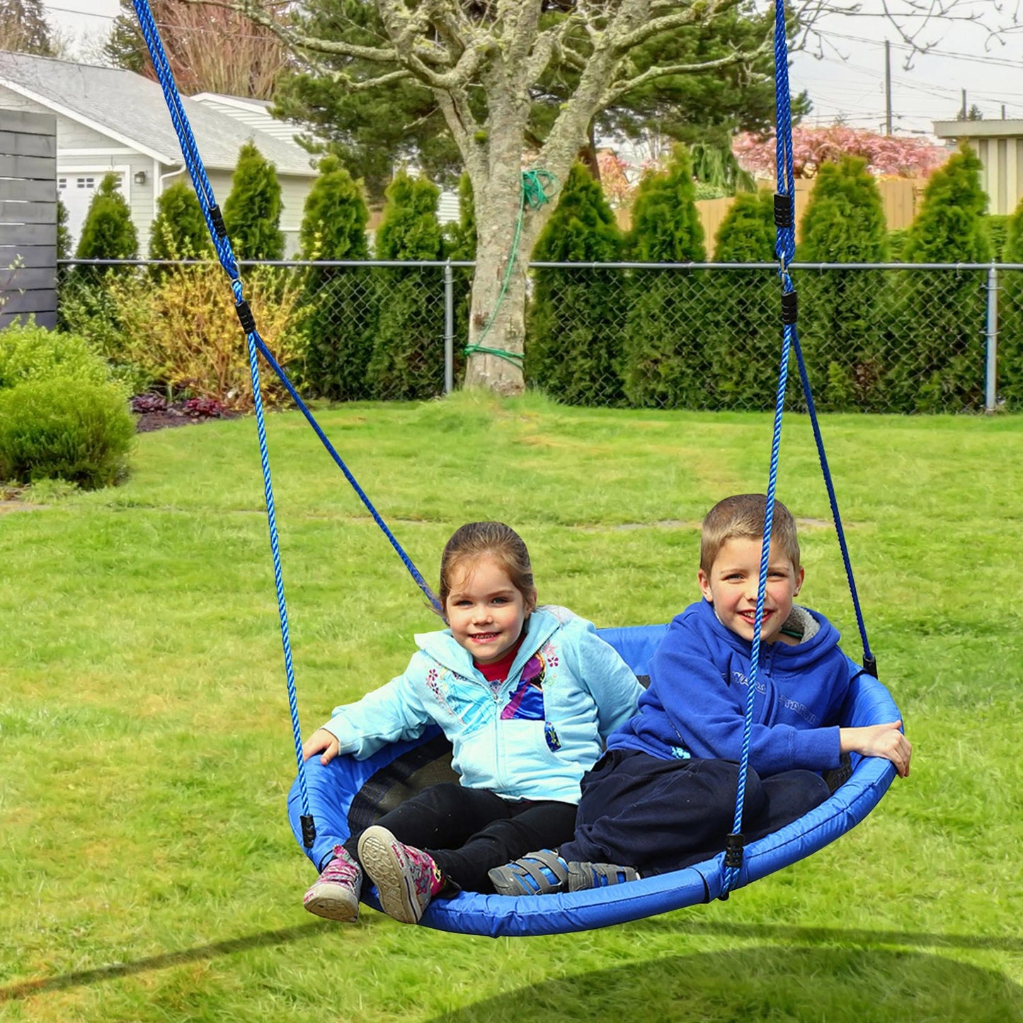 Round Swing Kids Game Spin Rope Playground Steel φ100cm Playroom