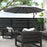 3(m) LED Patio Banana Umbrella Cantilever Parasol w/ Crank, Grey